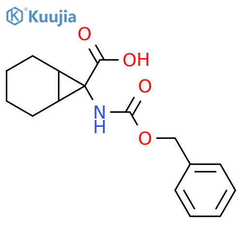7-{(benzyloxy)carbonylamino}bicyclo4.1.0heptane-7-carboxylic acid structure