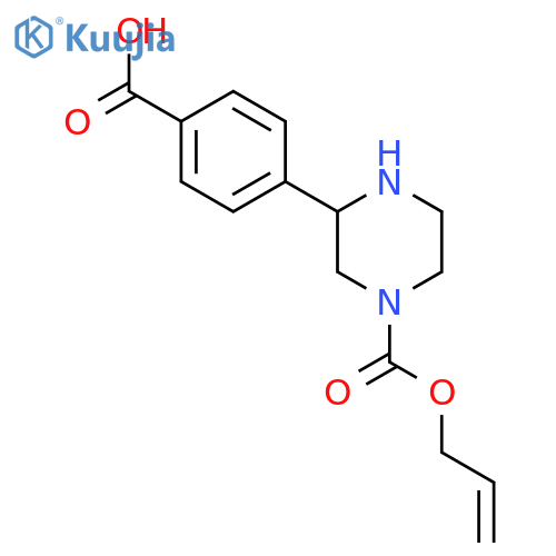 4-{4-[(Prop-2-en-1-yloxy)carbonyl]piperazin-2-yl}benzoic acid structure
