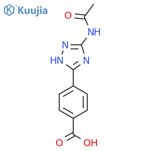 4-(5-acetamido-4H-1,2,4-triazol-3-yl)benzoic acid structure