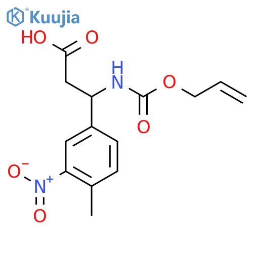 3-(4-Methyl-3-nitrophenyl)-3-{[(prop-2-en-1-yloxy)carbonyl]amino}propanoic acid structure