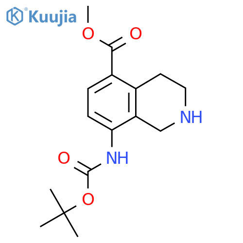 Methyl 8-{[(tert-butoxy)carbonyl]amino}-1,2,3,4-tetrahydroisoquinoline-5-carboxylate structure