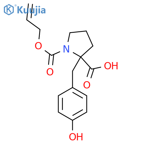 2-[(4-Hydroxyphenyl)methyl]-1-[(prop-2-en-1-yloxy)carbonyl]pyrrolidine-2-carboxylic acid structure