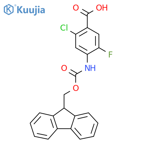 2-chloro-4-({[(9H-fluoren-9-yl)methoxy]carbonyl}amino)-5-fluorobenzoic acid structure
