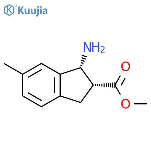 rac-methyl (1R,2R)-1-amino-6-methyl-2,3-dihydro-1H-indene-2-carboxylate structure