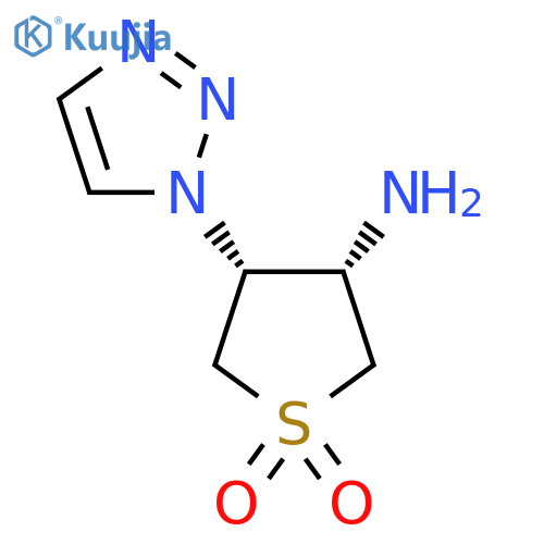 rac-(3R,4S)-3-amino-4-(1H-1,2,3-triazol-1-yl)-1lambda6-thiolane-1,1-dione structure