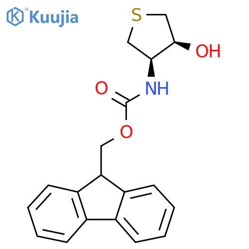 rac-(9H-fluoren-9-yl)methyl N-[(3R,4S)-4-hydroxythiolan-3-yl]carbamate structure