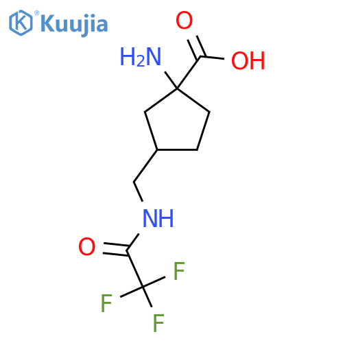 1-Amino-3-[(2,2,2-trifluoroacetamido)methyl]cyclopentane-1-carboxylic acid structure