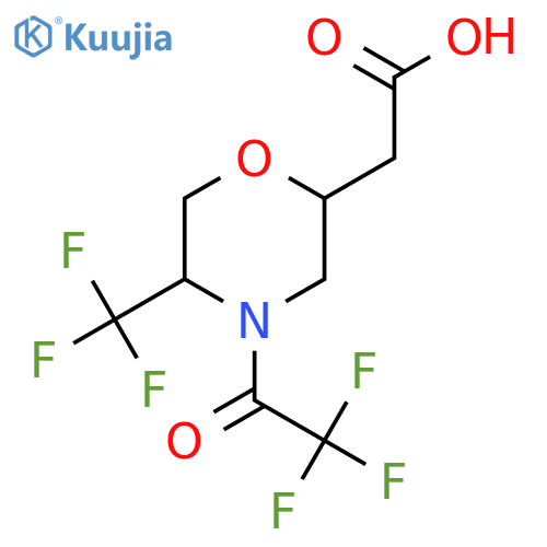 2-[4-(2,2,2-Trifluoroacetyl)-5-(trifluoromethyl)morpholin-2-yl]acetic acid structure