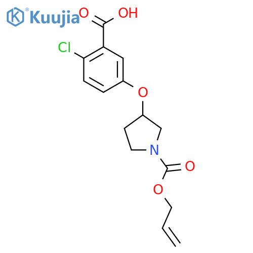 2-Chloro-5-({1-[(prop-2-en-1-yloxy)carbonyl]pyrrolidin-3-yl}oxy)benzoic acid structure