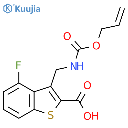 4-Fluoro-3-({[(prop-2-en-1-yloxy)carbonyl]amino}methyl)-1-benzothiophene-2-carboxylic acid structure