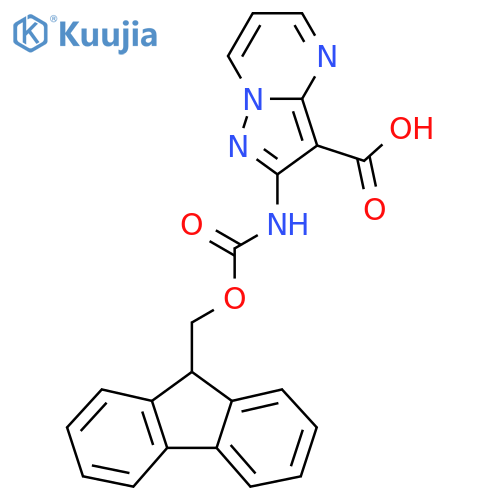 2-({[(9H-fluoren-9-yl)methoxy]carbonyl}amino)pyrazolo[1,5-a]pyrimidine-3-carboxylic acid structure
