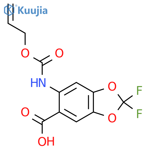 2,2-Difluoro-6-{[(prop-2-en-1-yloxy)carbonyl]amino}-1,3-dioxaindane-5-carboxylic acid structure
