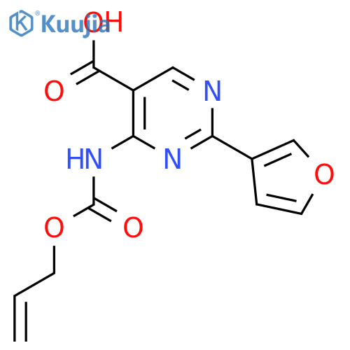 2-(Furan-3-yl)-4-{[(prop-2-en-1-yloxy)carbonyl]amino}pyrimidine-5-carboxylic acid structure