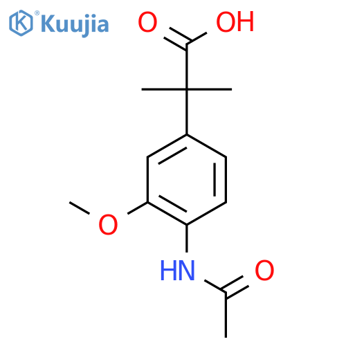 2-(4-Acetamido-3-methoxyphenyl)-2-methylpropanoic acid structure