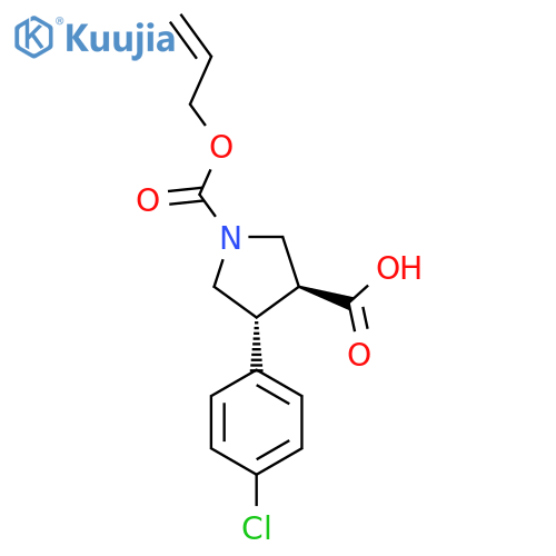 rac-(3R,4S)-4-(4-chlorophenyl)-1-[(prop-2-en-1-yloxy)carbonyl]pyrrolidine-3-carboxylic acid structure