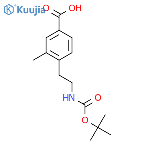 4-(2-{[(Tert-butoxy)carbonyl]amino}ethyl)-3-methylbenzoic acid structure
