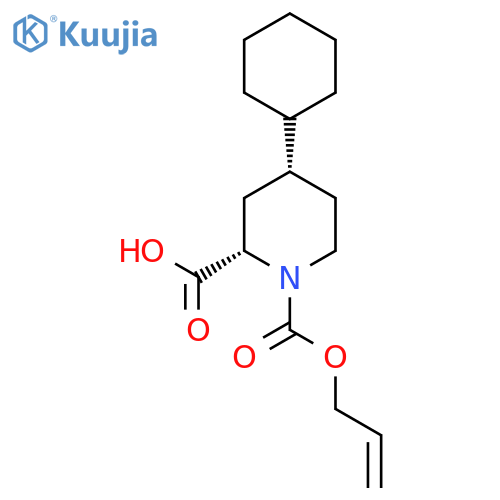 rac-(2R,4S)-4-cyclohexyl-1-[(prop-2-en-1-yloxy)carbonyl]piperidine-2-carboxylic acid structure
