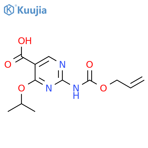 2-{[(Prop-2-en-1-yloxy)carbonyl]amino}-4-(propan-2-yloxy)pyrimidine-5-carboxylic acid structure