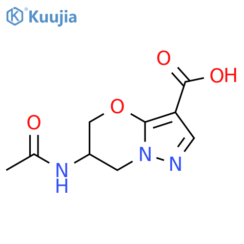6-acetamido-5H,6H,7H-pyrazolo[3,2-b][1,3]oxazine-3-carboxylic acid structure