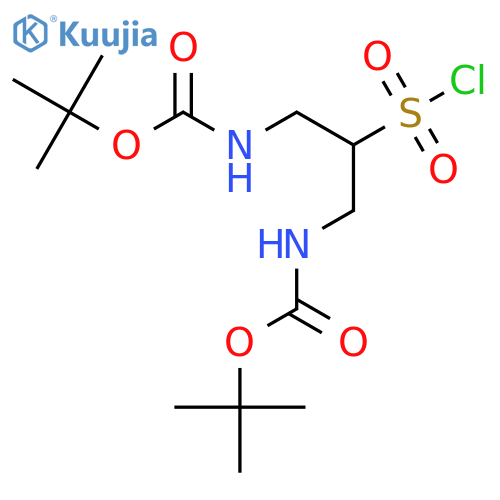 tert-butyl N-(3-{[(tert-butoxy)carbonyl]amino}-2-(chlorosulfonyl)propyl)carbamate structure