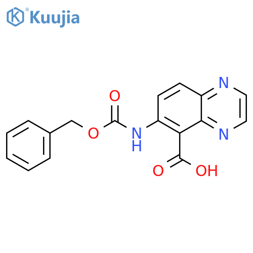 6-{[(Benzyloxy)carbonyl]amino}quinoxaline-5-carboxylic acid structure