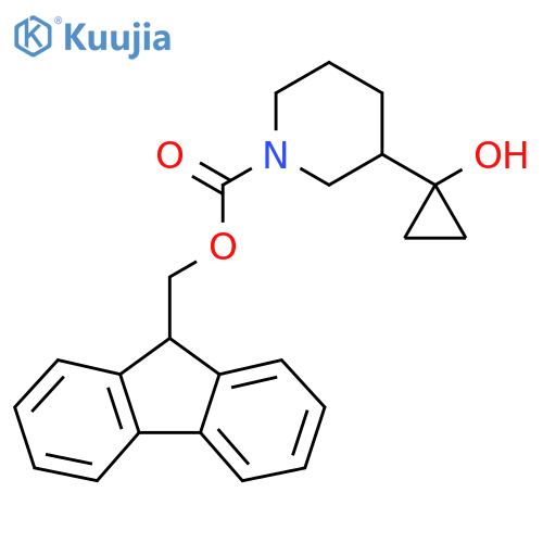 (9H-fluoren-9-yl)methyl 3-(1-hydroxycyclopropyl)piperidine-1-carboxylate structure