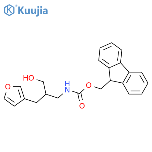 (9H-fluoren-9-yl)methyl N-{2-[(furan-3-yl)methyl]-3-hydroxypropyl}carbamate structure