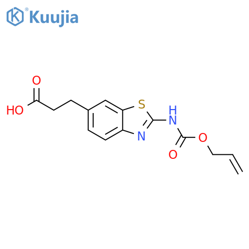 3-(2-{[(Prop-2-en-1-yloxy)carbonyl]amino}-1,3-benzothiazol-6-yl)propanoic acid structure