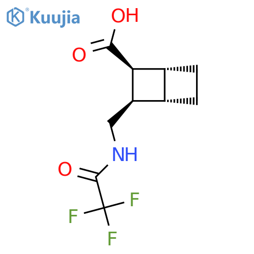 (1R,2S,3R,4S)-3-[(2,2,2-trifluoroacetamido)methyl]bicyclo[2.2.0]hexane-2-carboxylic acid structure