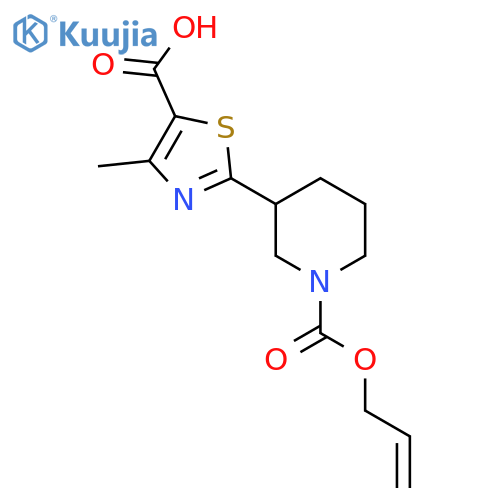 4-Methyl-2-{1-[(prop-2-en-1-yloxy)carbonyl]piperidin-3-yl}-1,3-thiazole-5-carboxylic acid structure