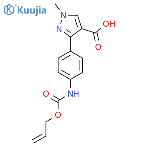 1-methyl-3-(4-{[(prop-2-en-1-yloxy)carbonyl]amino}phenyl)-1H-pyrazole-4-carboxylic acid structure