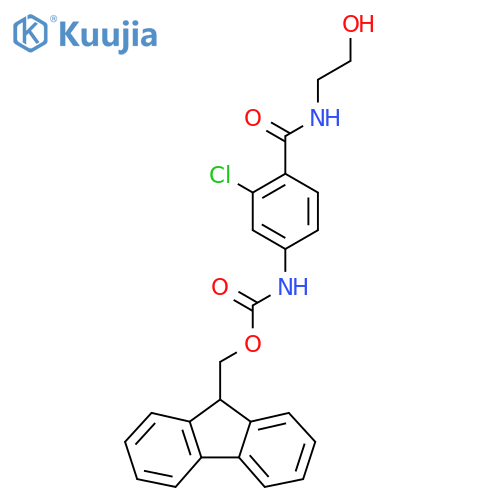 (9H-fluoren-9-yl)methyl N-{3-chloro-4-[(2-hydroxyethyl)carbamoyl]phenyl}carbamate structure