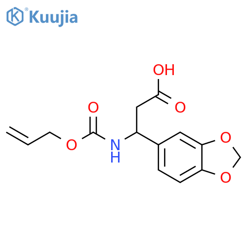 3-(1,3-Dioxaindan-5-yl)-3-{[(prop-2-en-1-yloxy)carbonyl]amino}propanoic acid structure