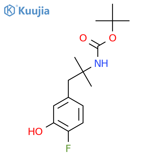tert-butyl N-[1-(4-fluoro-3-hydroxyphenyl)-2-methylpropan-2-yl]carbamate structure