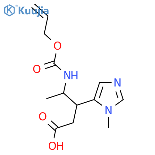 3-(1-methyl-1H-imidazol-5-yl)-4-{[(prop-2-en-1-yloxy)carbonyl]amino}pentanoic acid structure