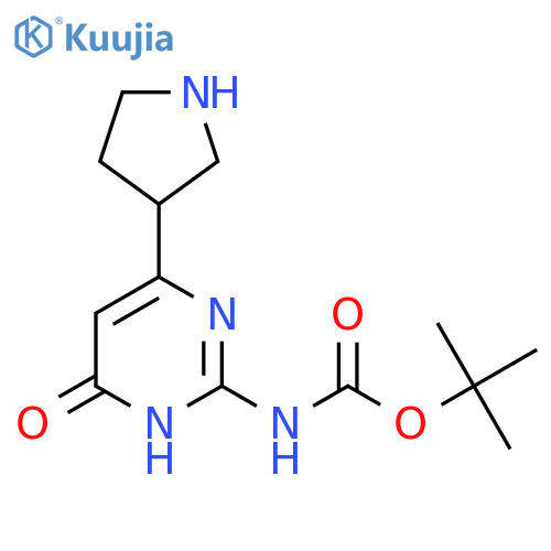 tert-butyl N-4-hydroxy-6-(pyrrolidin-3-yl)pyrimidin-2-ylcarbamate structure