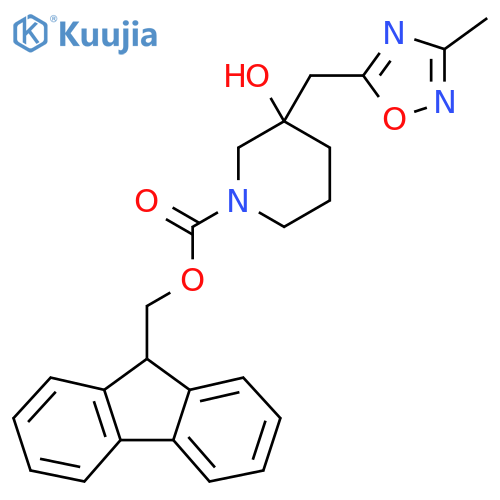 (9H-fluoren-9-yl)methyl 3-hydroxy-3-[(3-methyl-1,2,4-oxadiazol-5-yl)methyl]piperidine-1-carboxylate structure
