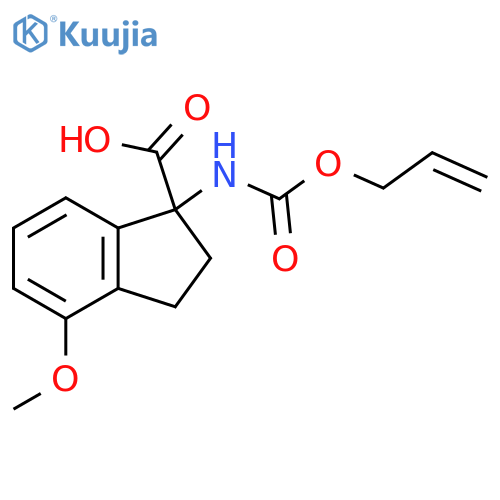 4-methoxy-1-{[(prop-2-en-1-yloxy)carbonyl]amino}-2,3-dihydro-1H-indene-1-carboxylic acid structure
