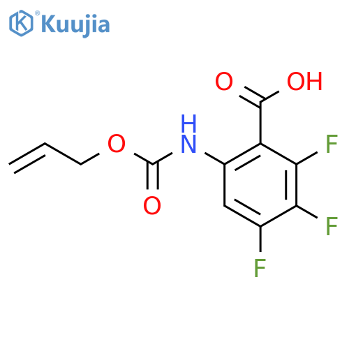 2,3,4-Trifluoro-6-{[(prop-2-en-1-yloxy)carbonyl]amino}benzoic acid structure