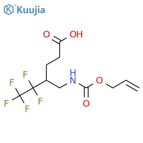 5,5,6,6,6-Pentafluoro-4-({[(prop-2-en-1-yloxy)carbonyl]amino}methyl)hexanoic acid structure