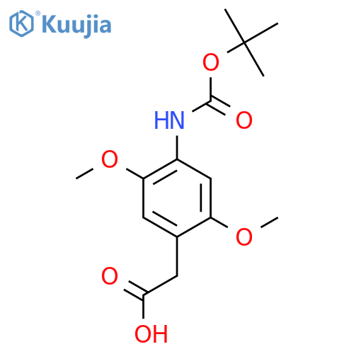 2-(4-{[(Tert-butoxy)carbonyl]amino}-2,5-dimethoxyphenyl)acetic acid structure