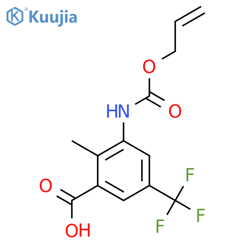 2-Methyl-3-{[(prop-2-en-1-yloxy)carbonyl]amino}-5-(trifluoromethyl)benzoic acid structure