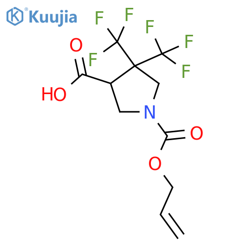 1-[(Prop-2-en-1-yloxy)carbonyl]-4,4-bis(trifluoromethyl)pyrrolidine-3-carboxylic acid structure