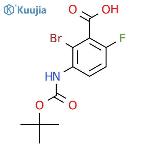 2-bromo-3-{(tert-butoxy)carbonylamino}-6-fluorobenzoic acid structure