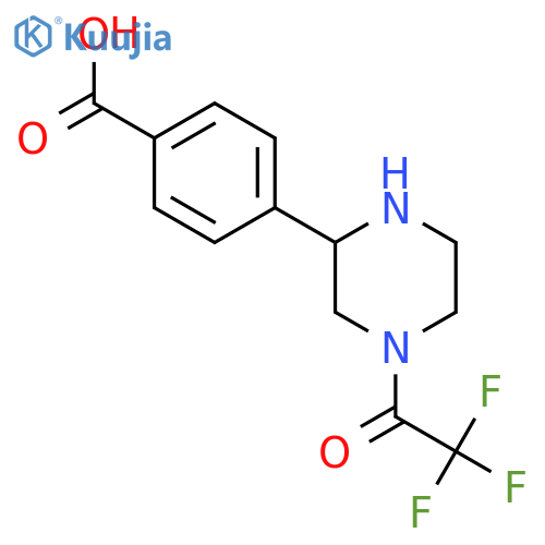 4-[4-(2,2,2-Trifluoroacetyl)piperazin-2-yl]benzoic acid structure