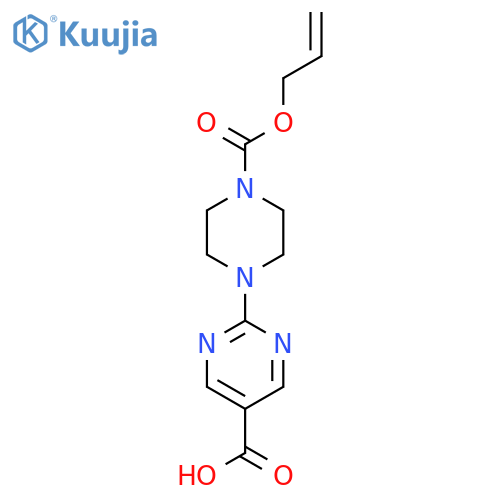 2-{4-[(Prop-2-en-1-yloxy)carbonyl]piperazin-1-yl}pyrimidine-5-carboxylic acid structure