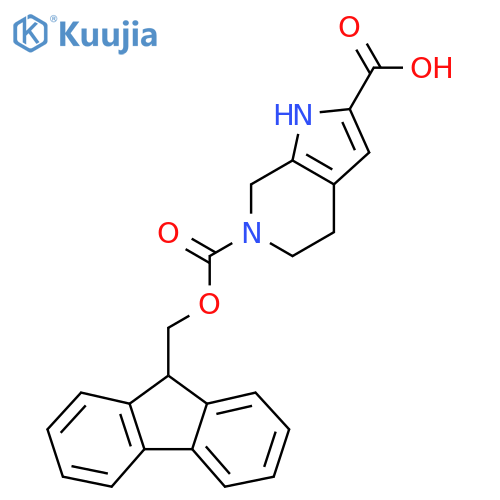 6-{[(9H-fluoren-9-yl)methoxy]carbonyl}-1H,4H,5H,6H,7H-pyrrolo[2,3-c]pyridine-2-carboxylic acid structure