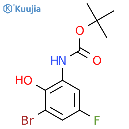 tert-butyl N-(3-bromo-5-fluoro-2-hydroxyphenyl)carbamate structure