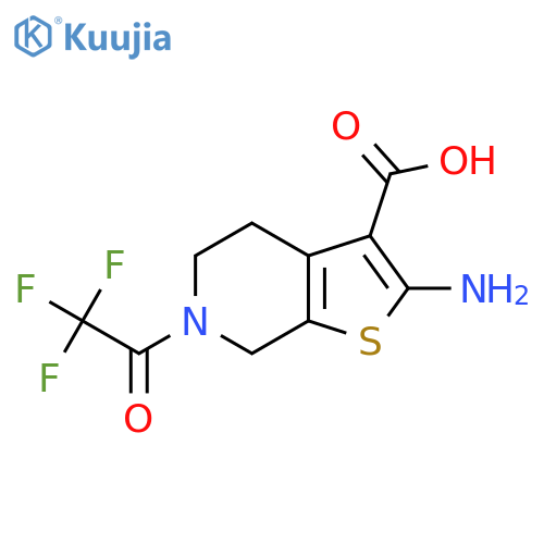 2-amino-6-(2,2,2-trifluoroacetyl)-4H,5H,6H,7H-thieno[2,3-c]pyridine-3-carboxylic acid structure