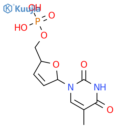 5'-Thymidylic acid, 2',3'-didehydro-3'-deoxy- structure